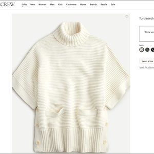 NWT J Crew Turtleneck Poncho Large Ivory